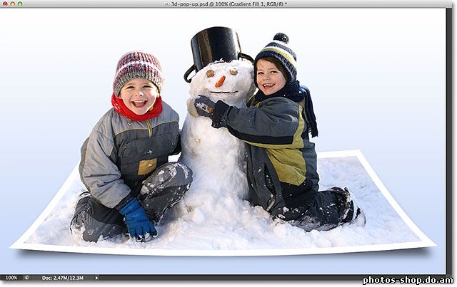 3D Pop Up эффект в Photoshop рисовать в фотошоп