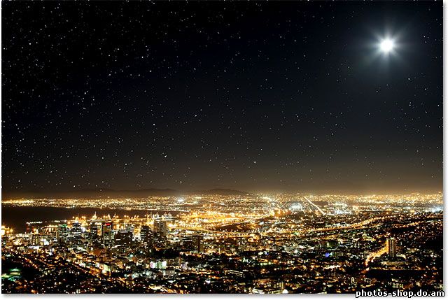Звездное ночное небо Действие С Photoshop CS6 рисовать в фотошоп