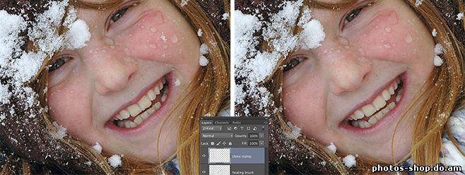 Безопасный Исцеление и клонирование в Photoshop CC рисовать в фотошоп